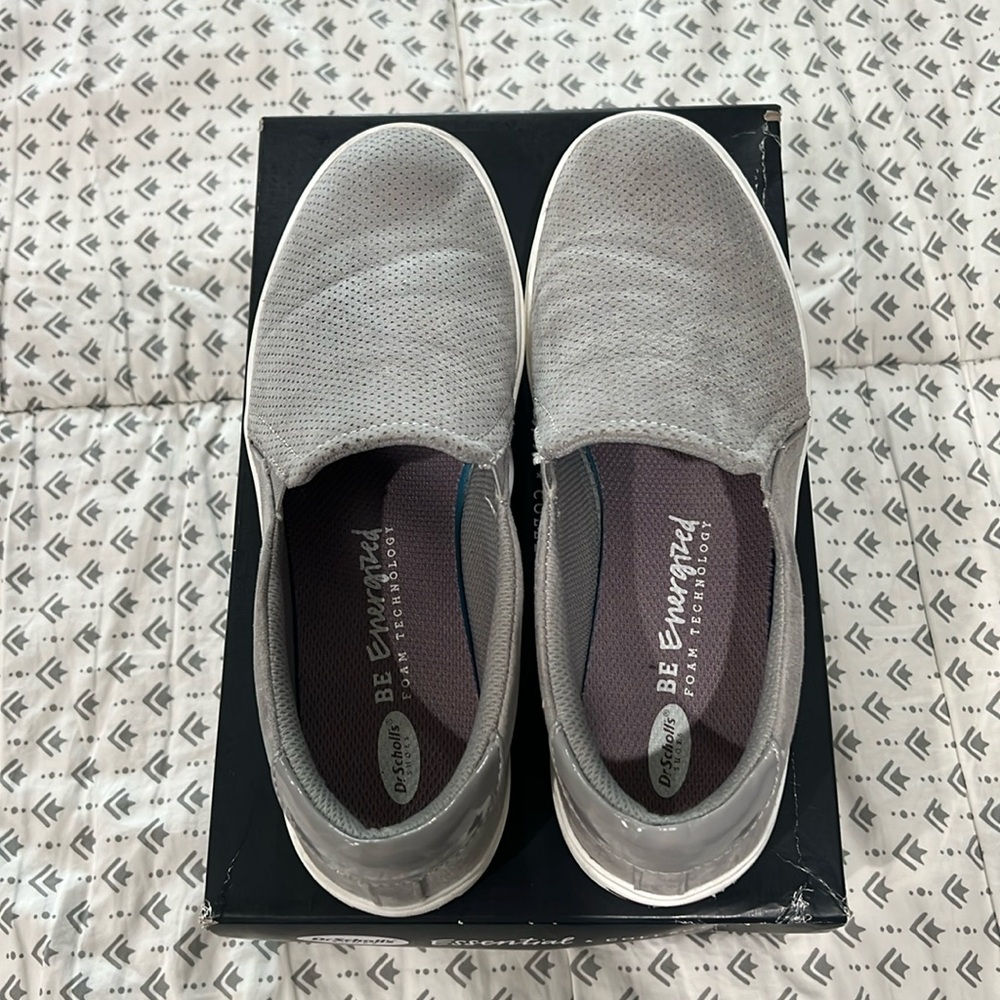 Dr. Scholl’s grey nubuck slip on sneakers